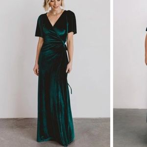 NWT velvet emerald Baltic Born maxi bridesmaids dress
